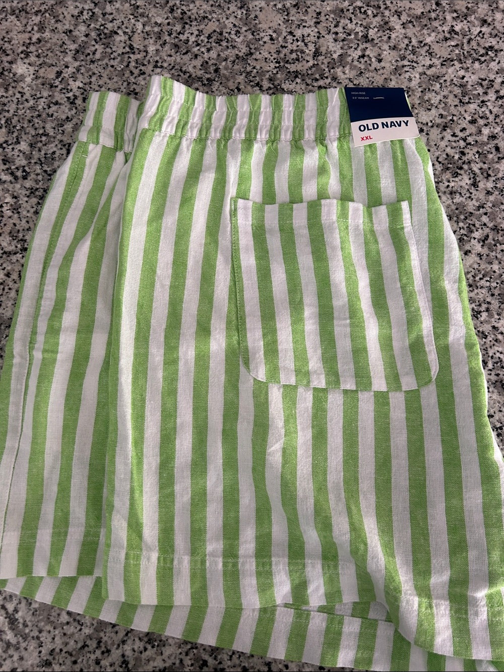 Old Navy Green and White Striped Women’s Shorts. New with tags